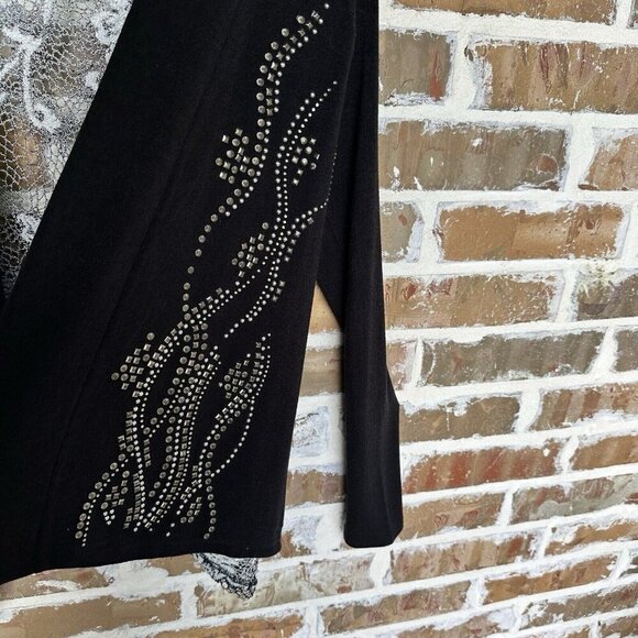 Vocal Cardigan Women's M Black‎ Embroidered Lace Embellished Open Front New - Picture 3 of 9